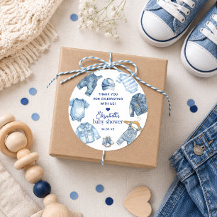 Adesivos de Chuvinha de Bebê com Tema de Denim Blu