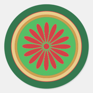 Adesivos de Círculo Estilizados Natal Vermelho Ver