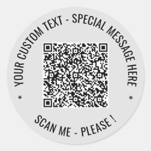 Adesivos de Código QR com Texto e Cores Personaliz