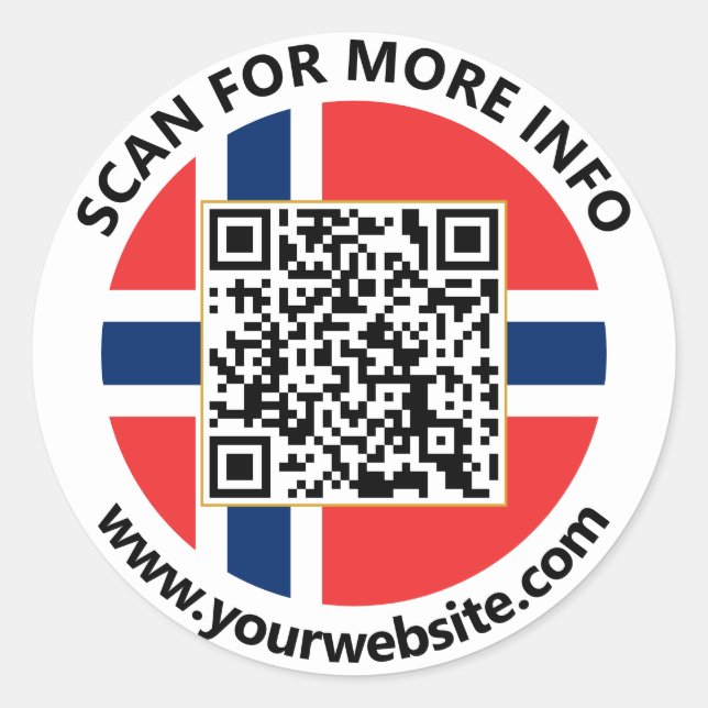 Adesivos de Código QR da Noruega Moderna, Bandeira (Frente)
