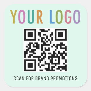 Adesivos de Código QR de Hortelã para Site com Log