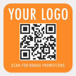Adesivos de Código QR Laranja Logotipo da Empresa