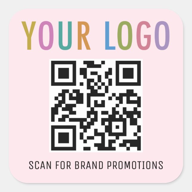 Adesivos de Código QR Rosa Logo da Empresa 1,5 pol (Frente)