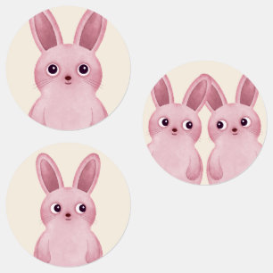 Adesivos de coelhinhos rosa