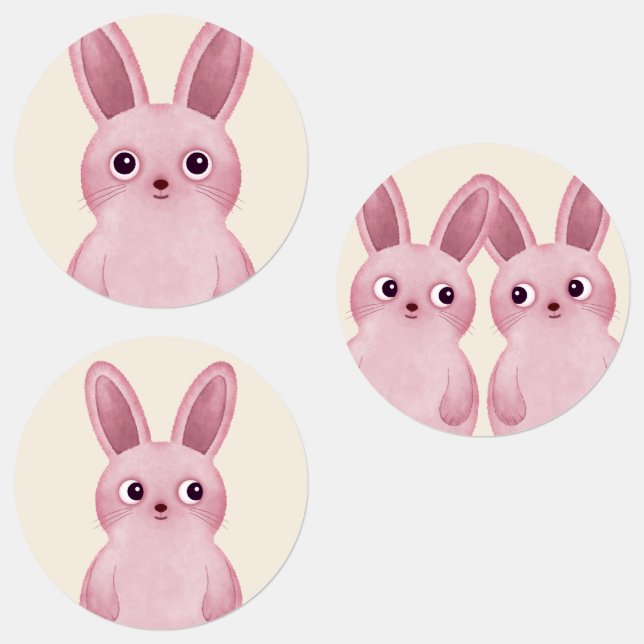 Adesivos de coelhinhos rosa (Grupo)