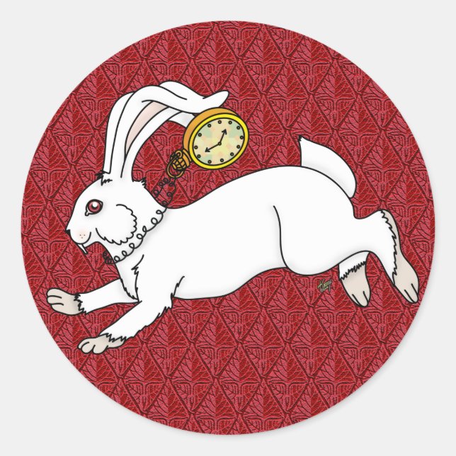 Adesivos de Coelho Branco Vermelho BG (Frente)