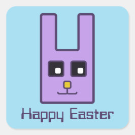 Adesivos de coelho da Páscoa quadrados