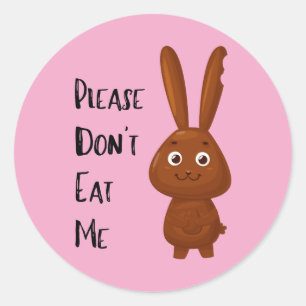 Adesivos de Coelho de Páscoa de Chocolate Divertid