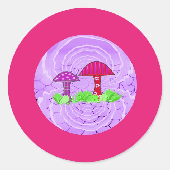 Adesivos de Cogumelo Rosa (Frente)