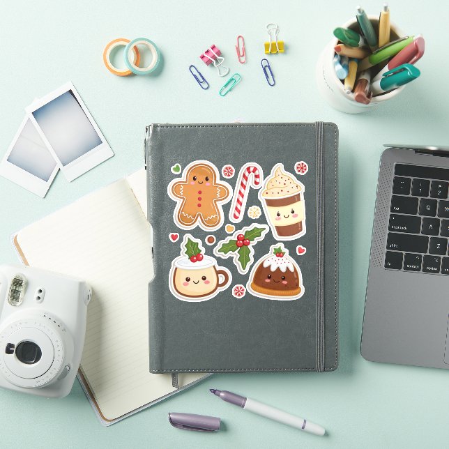 Adesivos de Comida de Natal Kawaii | Férias Divert (Capa para iPad)