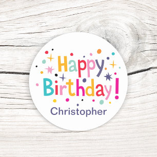 Adesivos de Confete de Aniversário Retrô