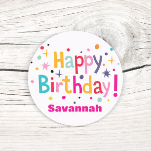 Adesivos de Confete de Aniversário Retrô