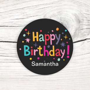 Adesivos de Confete de Aniversário Retrô