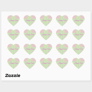 Adesivos de Coração Cruz Pastel de Páscoa - Feliz