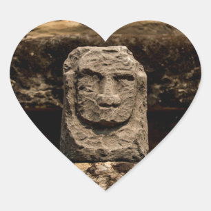 Adesivos de Coração do Totem de Pedra Sorridente