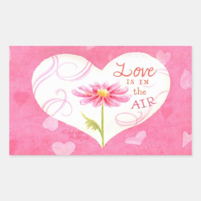Adesivos de Coração O Amor Está no Ar (Frente)