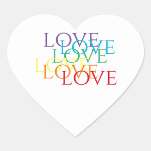 ADESIVOS DE CORAÇÃO RAINBOW LOVE
