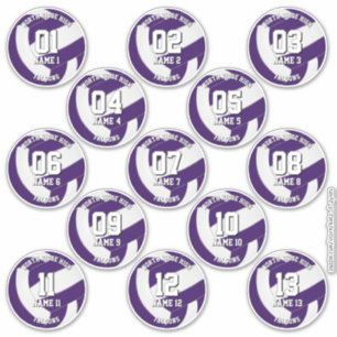 adesivos de cores da equipe de vôlei roxo 13 atlet