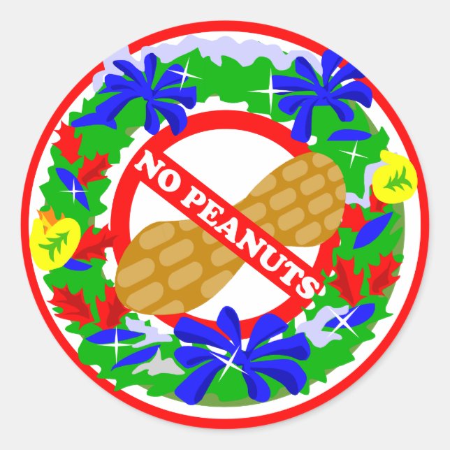 Adesivos de Coroa de Natal Sem Amendoins (Frente)