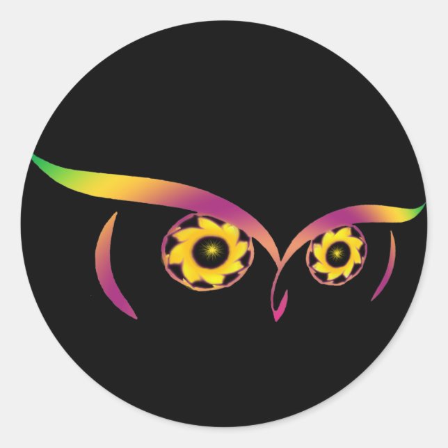 adesivos de coruja-arco-íris (Frente)
