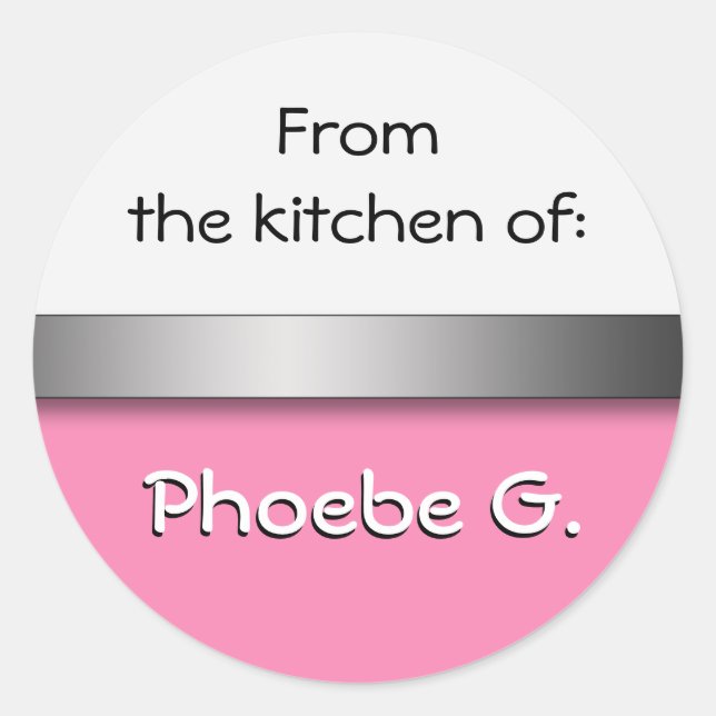 Adesivos de cozinha branca cor-de-rosa (Frente)