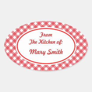 Adesivos de Cozinha Personalizados Vermelho Xadrez