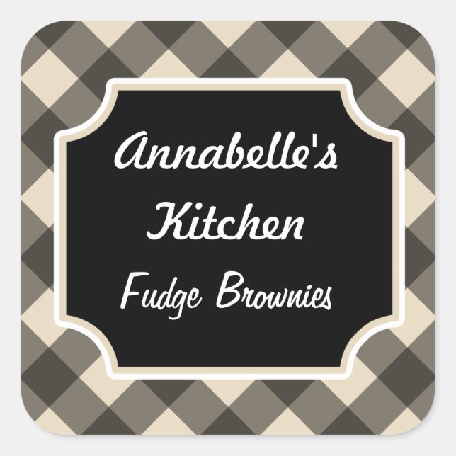 Adesivos de Cozinha Preto Creme Retro (Frente)