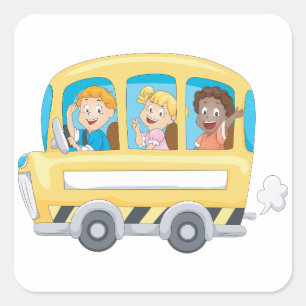 Adesivos de Crianças em um Ônibus Escolar