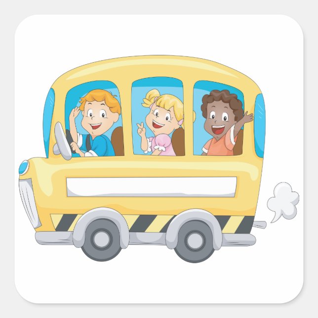 Adesivos de Crianças em um Ônibus Escolar (Frente)