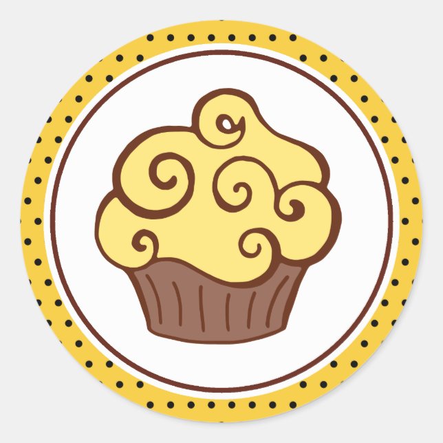 Adesivos de Cupcake amarelo (Frente)