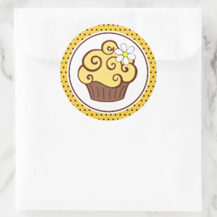 Adesivos de Cupcake amarelo