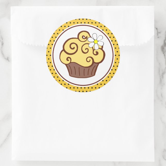 Adesivos de Cupcake amarelo (Bolsa)