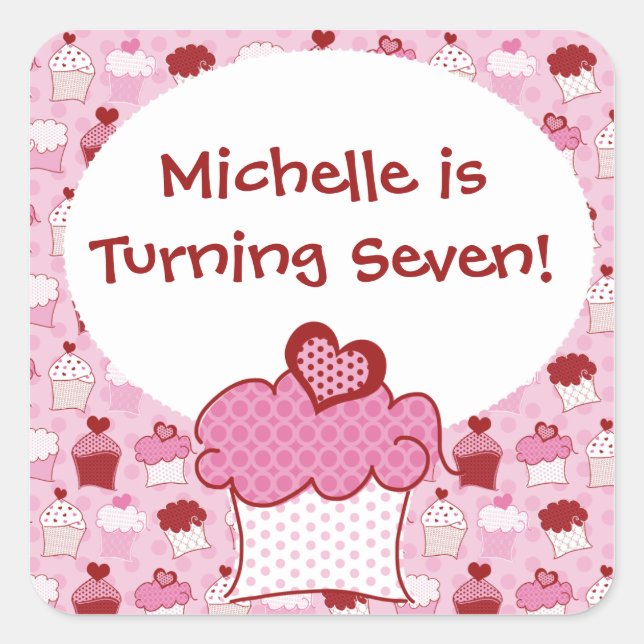 Adesivos de Cupcake Doces Personalizados (Frente)