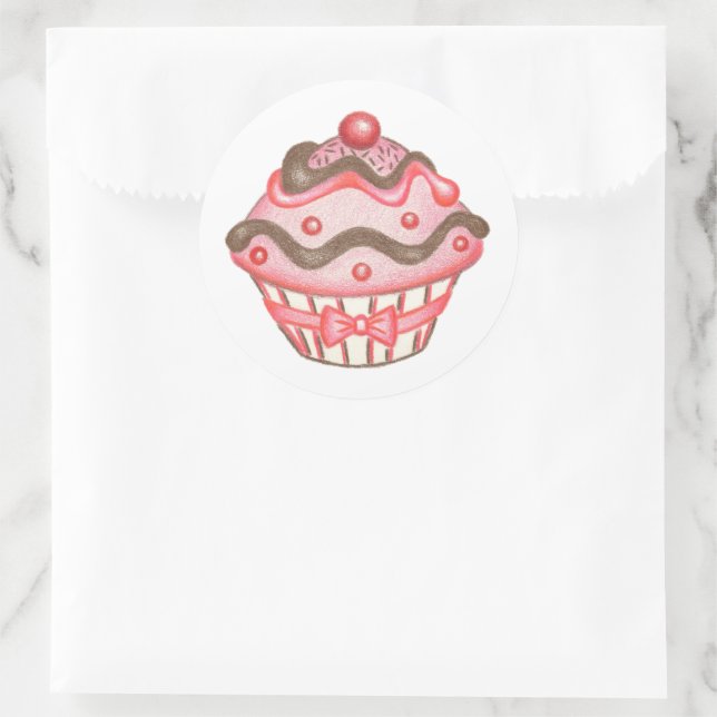 Adesivos de Cupcake Rosa (Bolsa)