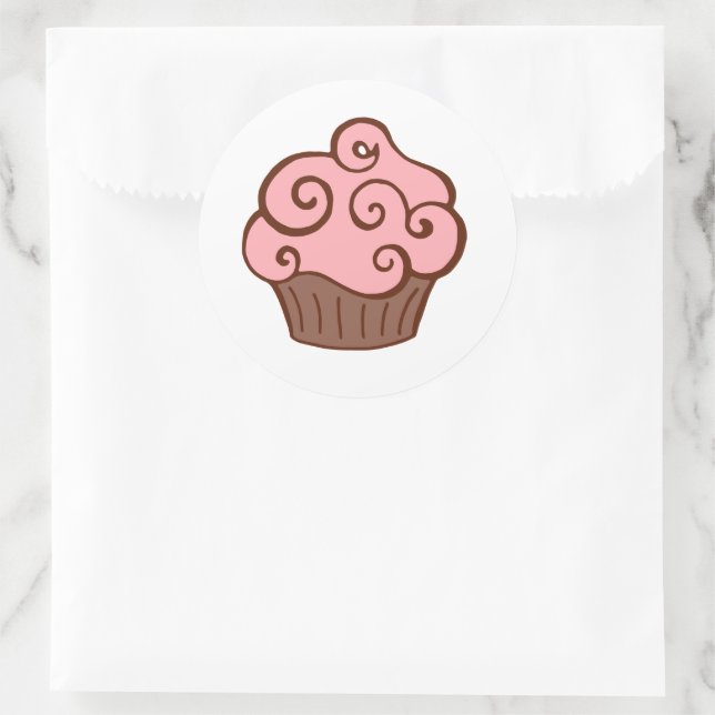 Adesivos de Cupcake Rosa Retro (Bolsa)