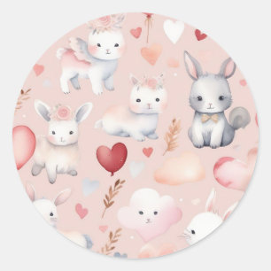 Adesivos de Cupido Bunny & Lamb – Aquarela Bebê