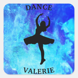 Adesivos de Dança Galáxia Azul para Meninas com No