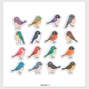 Adesivos de decoração de pássaros de desenho anima