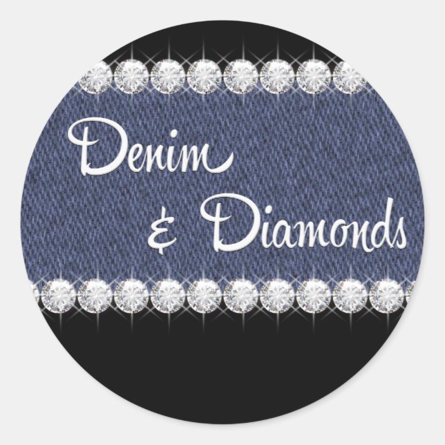 Adesivos de Denim Elegante e Diamantes (Frente)