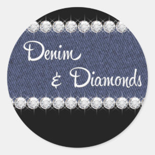 Adesivos de Denim Elegante e Diamantes