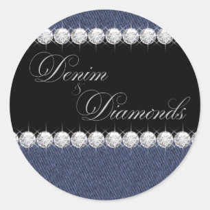 Adesivos de Denim Elegante e Diamantes