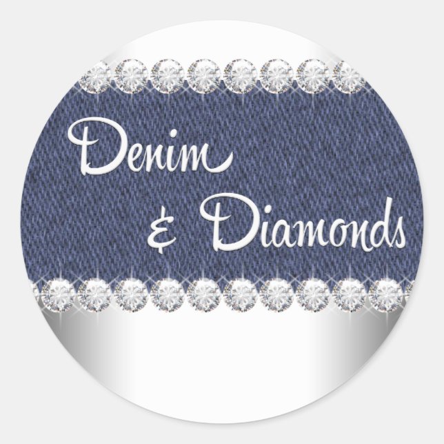 Adesivos de Denim Elegante e Diamantes (Frente)
