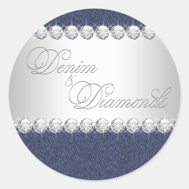 Adesivos de Denim Elegante e Diamantes (Frente)