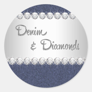 Adesivos de Denim Elegante e Diamantes
