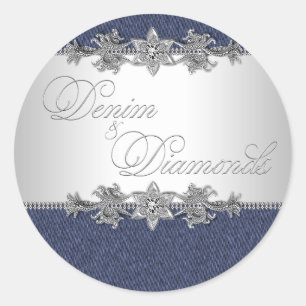Adesivos de Denim Elegante e Diamantes