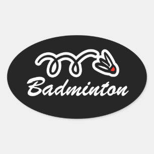 Adesivos de desenho animado de badminton para aniv