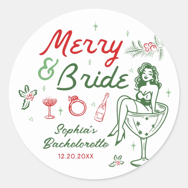 Adesivos de Despedida de Solteira e Natal Feliz (Frente)