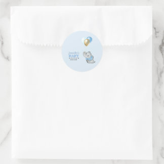 Adesivos de Elefante Azul baby shower