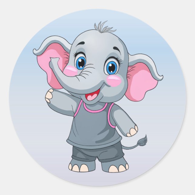 Adesivos de Elefante para Bebês (Frente)