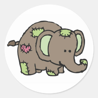 Adesivos de elefante para retalhos - Verde e casta